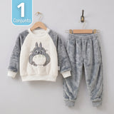 Conjunto Buzo Polerón Frizado Niños Bebes Corderito Liso 2 Piezas