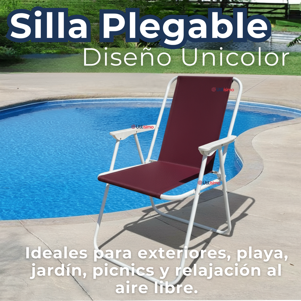 Pack 2 Sillas Plegables Portátil Playa Camping Picnic Colores Surtidos