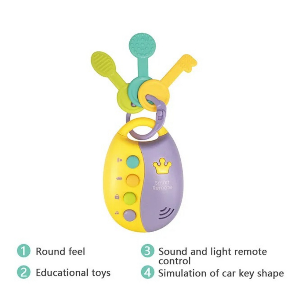 Sonajero Mordedor Llave Remota Inteligente Musical Para Bebé con luz y Sonido