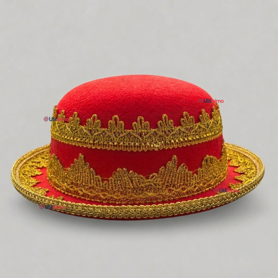 Sombrero Gorro Caporal Mujer Fiestas Patrias Rojo Baile Típico