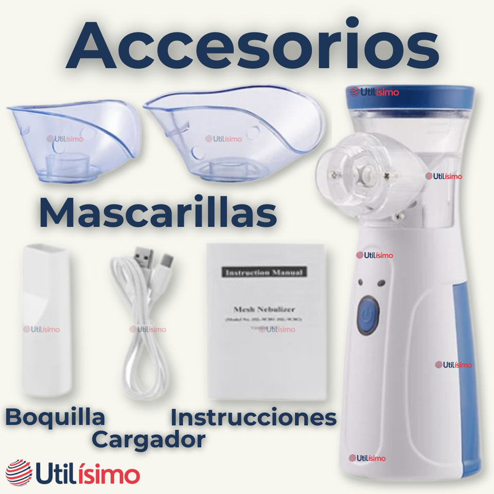 Nebulizador Portátil Batería Recargable Mesh Vaporizador Niños Y Adultos