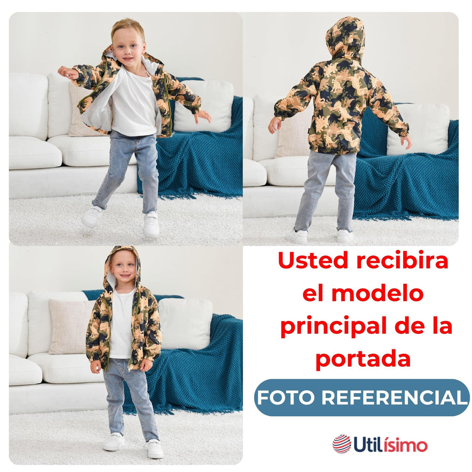 Cortaviento Impermeable Chaqueta Estampado Niño Y Bebé Jump Kids Surtidos