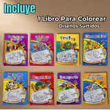 Libro Para Colorear Pintar Educativo Con Stickers Diseños Surtidos