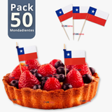 Pack 50 Mondadientes Pinchos Palillos Bandera De Chile