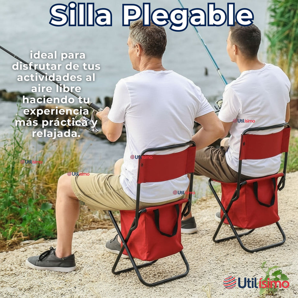 Silla Plegable Con Bolso Portátil Camping Pesca Playa Colores Surtidos