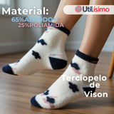 Pack 6 Pares Calcetines Terciopelo de Visón Mujer Diseños Surtidos Algodón
