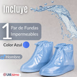 Fundas Cubre Calzado Impermeables Aislante Lluvia Azul 1 Par