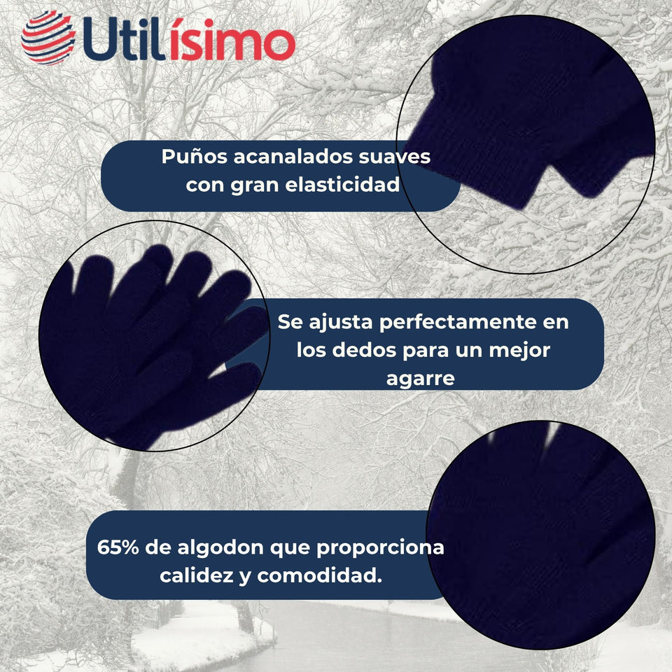 Guantes 11cm Escolares Niña y Niño Azul Oscuro