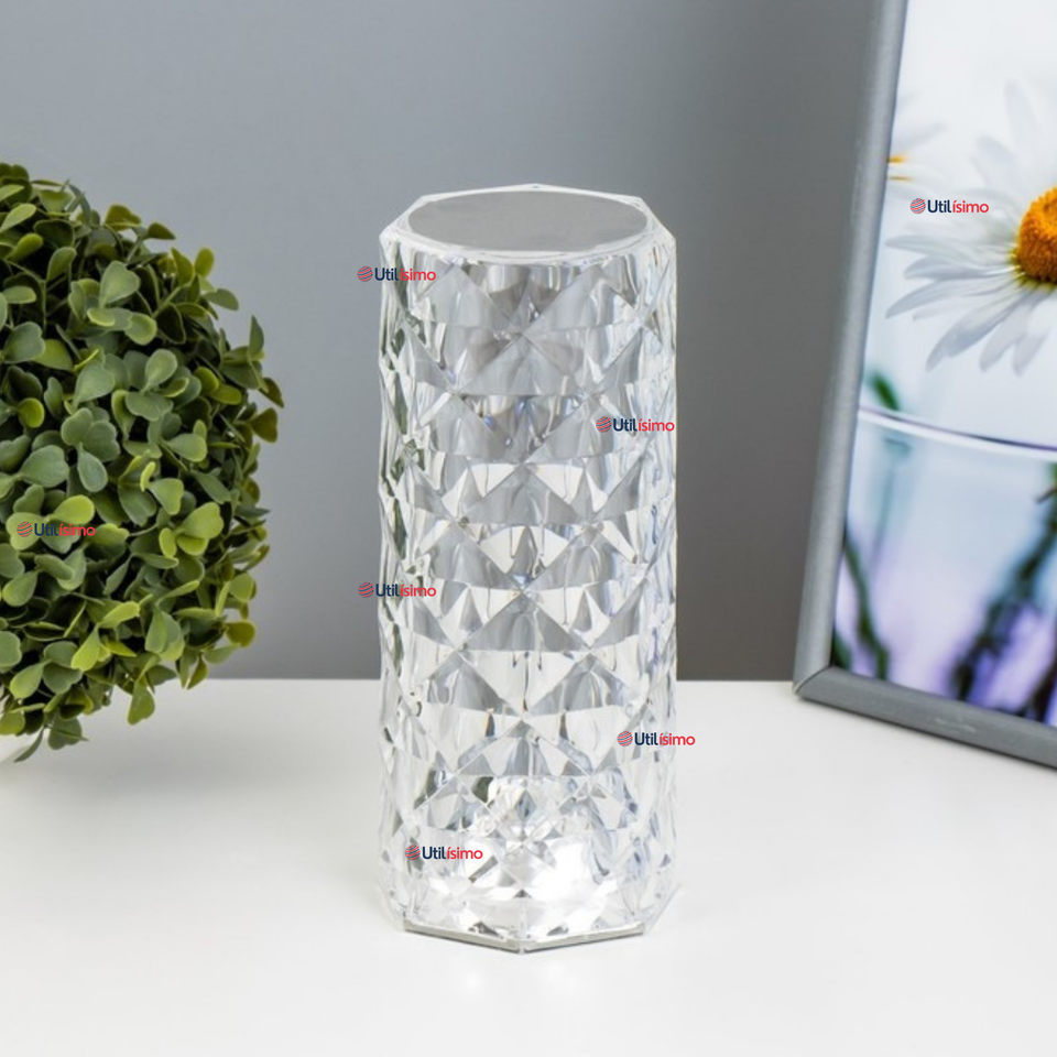 Lámpara Cristal Táctil USB Transparente Para Mesa