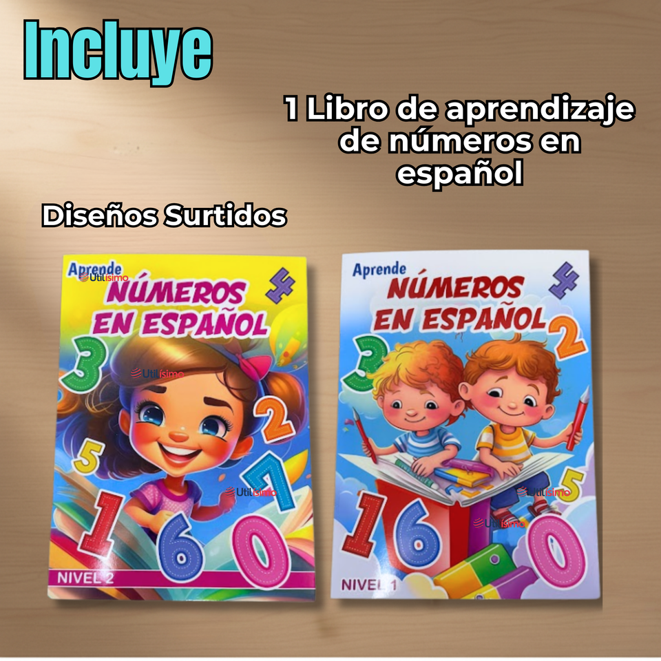 Libro De Aprendizaje Números En Español Educativo Diseños Surtidos