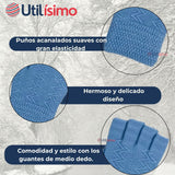Guantes 16CM Lana Acrílica Dedos Medio Niña Liso Colores Surtidos