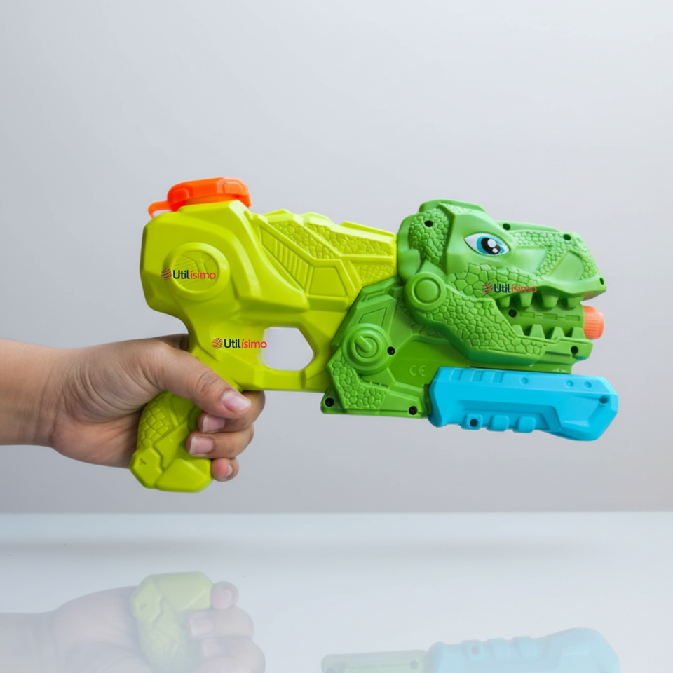 Pistola Lanza Agua Dinosaurio Color Verde Juguete 30cm Niño