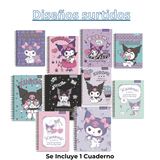 Cuadernos Universitarios Kuromi Marca Pro Arte Diseños Surtidos 100 Hojas (1 Unidad)