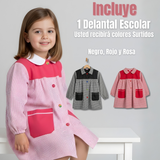 Delantal Párvulo Niña Cotona Escolar Colegio