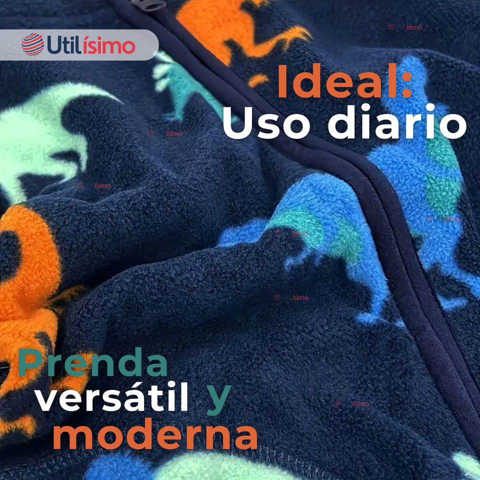 Chaqueta 100% Polar Niño Manga Larga Azul