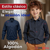 Camisa Casual De Vestir Manga Larga Cuello Americano 100% Algodón Negro