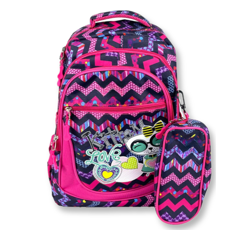 Mochila Con Lonchera Y Estuche 45CM Estampado Variados Niña
