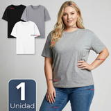 Camiseta Polera 100% Algodón Básica Lisa Elástica Mujer Colores Surtidos