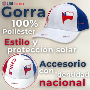 Gorro Jockey Talla Única Alta Calidad Poliéster Estampado Chileno