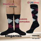 Pack 6 Pares Calcetines de Vestir Hombre Rombos Surtidos