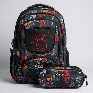 Mochila Escolar Con Estuche 43cm Tela Oxford Impermeable Niño