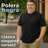 Polera Camiseta 100% Algodón Premium Manga Corta Básico Negro Hombre