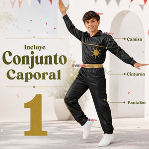 Traje Típico Caporal Negro Danza Tradicional Fiestas Patrias
