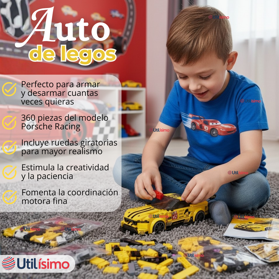 Auto Coche De Carreras Armable Maqueta Porsche Racing 360 Piezas Juguete Niño