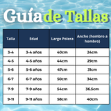 Traje De Baño Manga Larga Con Pantalón Largo y Pantalón Corto Niño de 3 a 11 Años Blue Surf