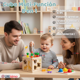 Cubo Didáctico Montessori Niño o Niña Juguete Multifuncional Madera Bebe Infantil