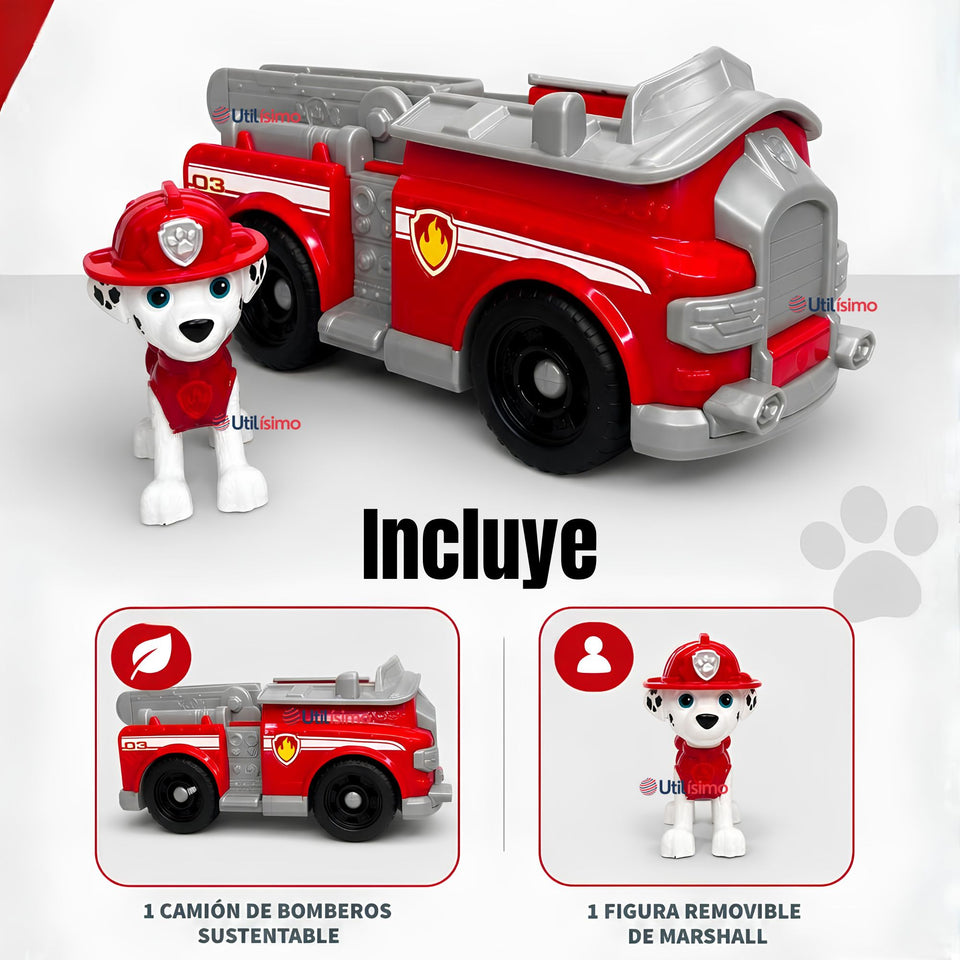 Camión de bomberos Marshall Paw Patrol con Figura Juguete Niño