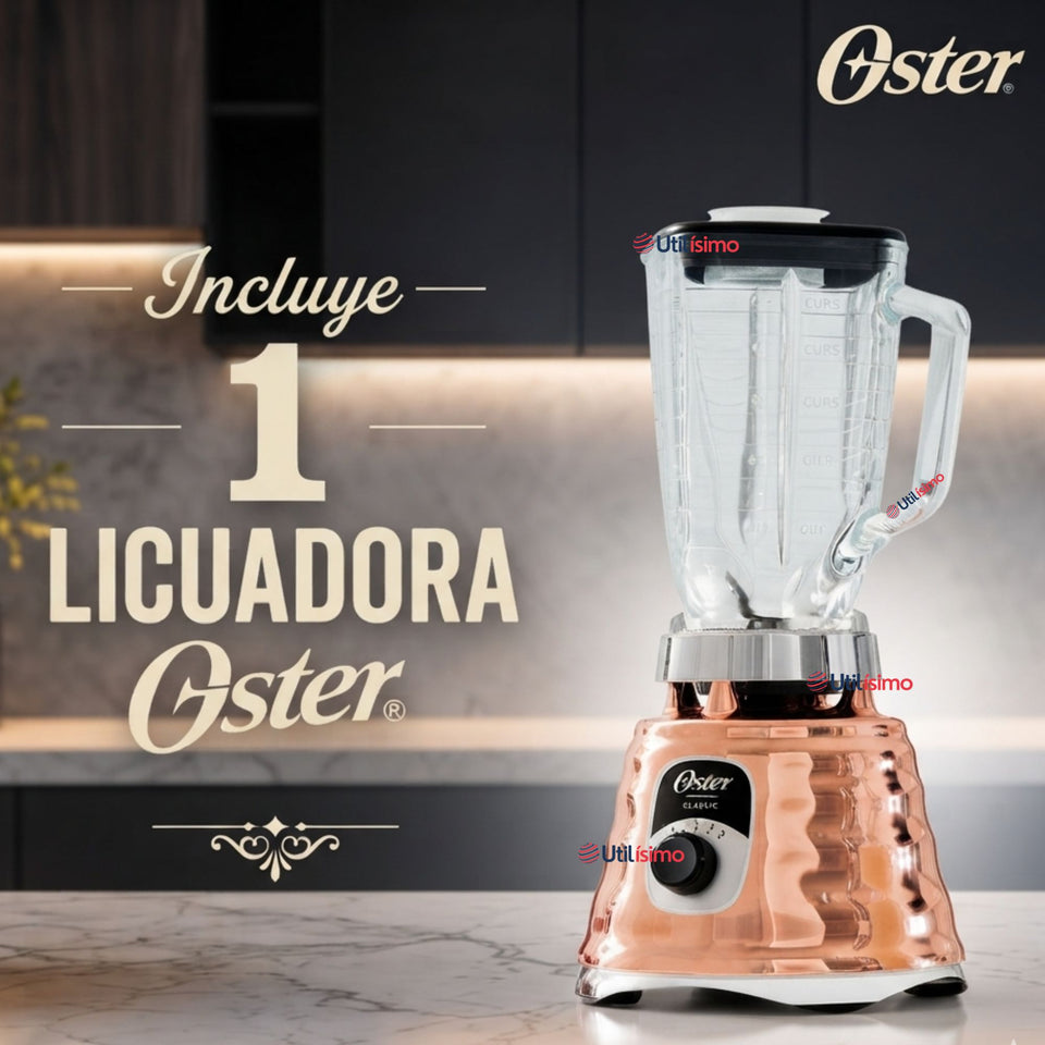 Licuadora clásica Oster® cobre con perilla ergonómica de 3 velocidades BLST4128
