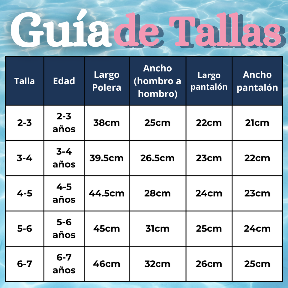 Traje De Baño Manga Larga y Pantalón Corto 2 Piezas Niña de 2 a 7 años Flowers
