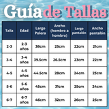 Traje De Baño Manga Larga y Pantalón Corto 2 Piezas Niña de 2 a 7 años Flowers