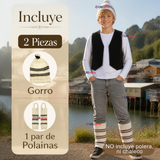 Set Chilote De Gorro Polainas Tipico Juvenil Fiestas Patrias