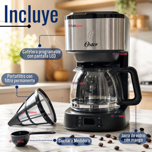 Cafetera programable Oster® 8 tazas en acero inoxidable BVSTDC10SS