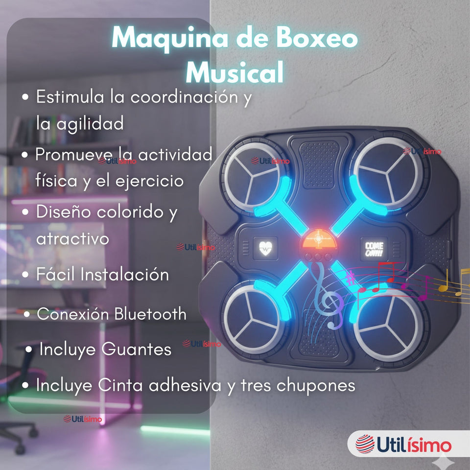 Maquina De Boxeo Musical Para Niños Bluetooth Entrenamiento Inteligente