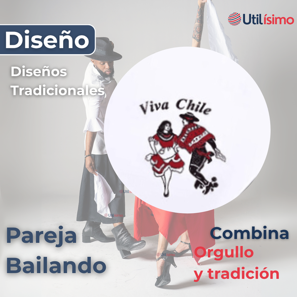 Pañuelo Baile Cueca 36 CM Bordado Pareja Baile Fiestas Patrias