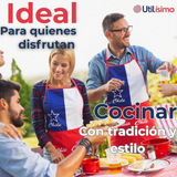 Delantal Cocina Fiestas Patrias Bandera Chilena 60X90 CM Viva Chile
