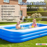 Piscina Inflable Rectangular 260x170x60 CM Color Azul