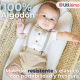 Conjunto De Vestir Con Tirantes Camisa Pantalón Corto Algodón Niño