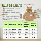 Polerón Con Capucha Forro Polar Bebe Niño Oso Abrigo Invierno