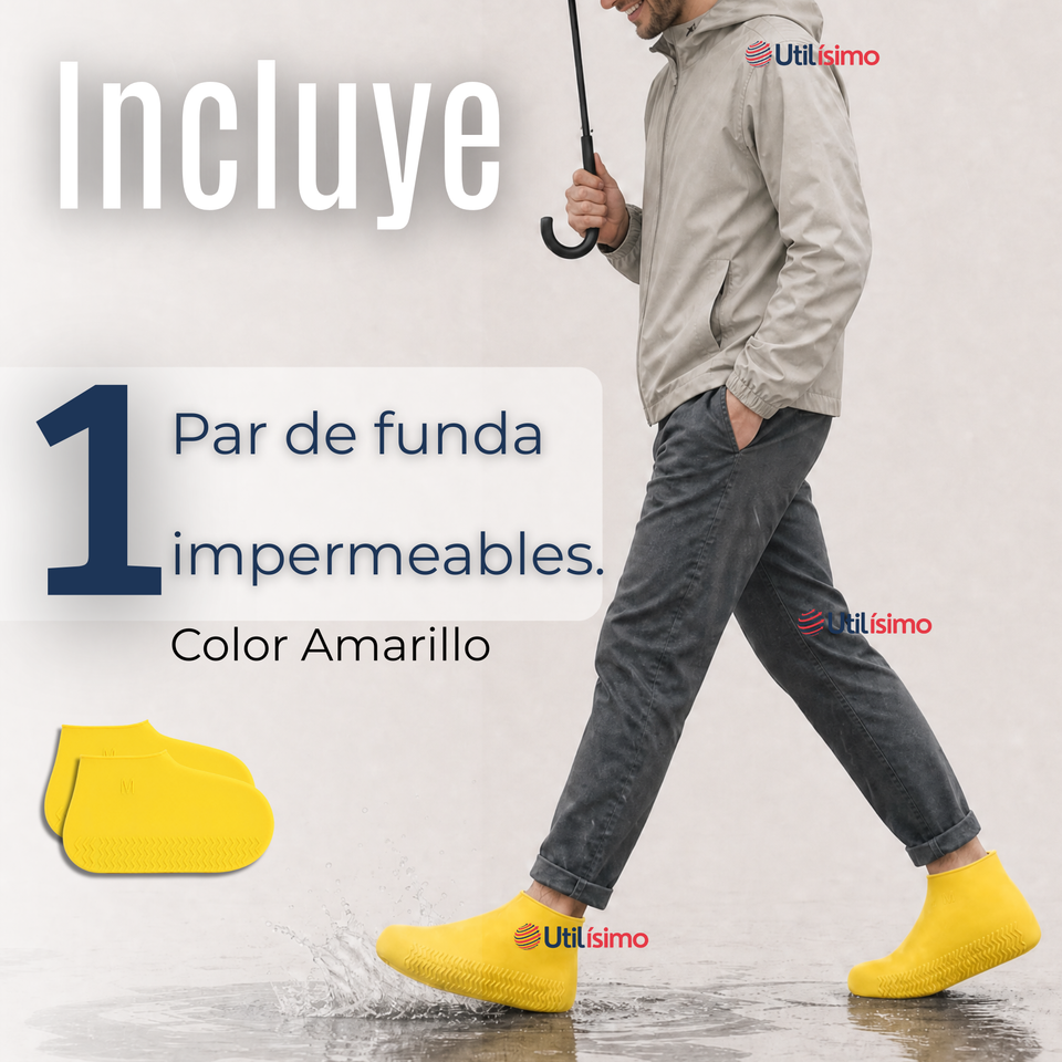 Fundas Cubre Zapatos Amarillo Impermeable Surtidas Silicona Antideslizante 1 Par