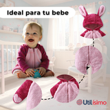 Enterito Osito Polar Con Capucha Rosado Para Bebé