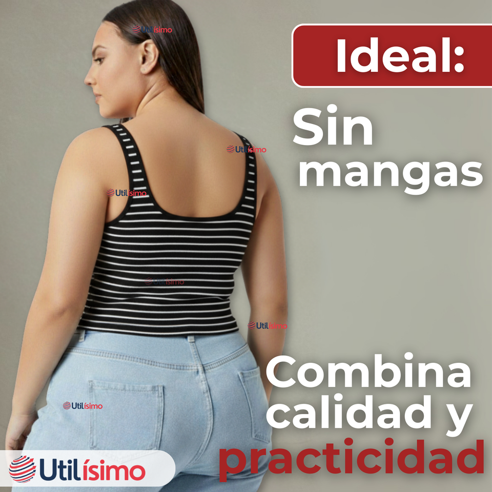 Camiseta Rayas 100% Algodón Básica Lisa Elástica Mujer Colores Surtidos