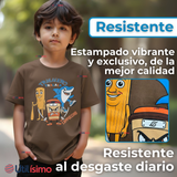 Polera Brainrots 100% Algodón Manga Corta Niño Tralalero Marrón