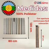 Set Poncho Manta Mapuche LANA GRUESO 60x35CM +TRARILONCO CINTILLO MAPUCHE 87CM Fiestas Patrias
