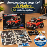Puzzle 3D Jeep 4x4 Color Surtido de Madera 132 Piezas Juguete Armable
