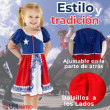 Vestido Huasa Niña Bandera Chilena Fiestas Patrias