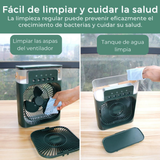 Climatizador Portátil Frío 4 en 1 Ventilador Humificador Enfriador Lampara LED 220v USB Verde